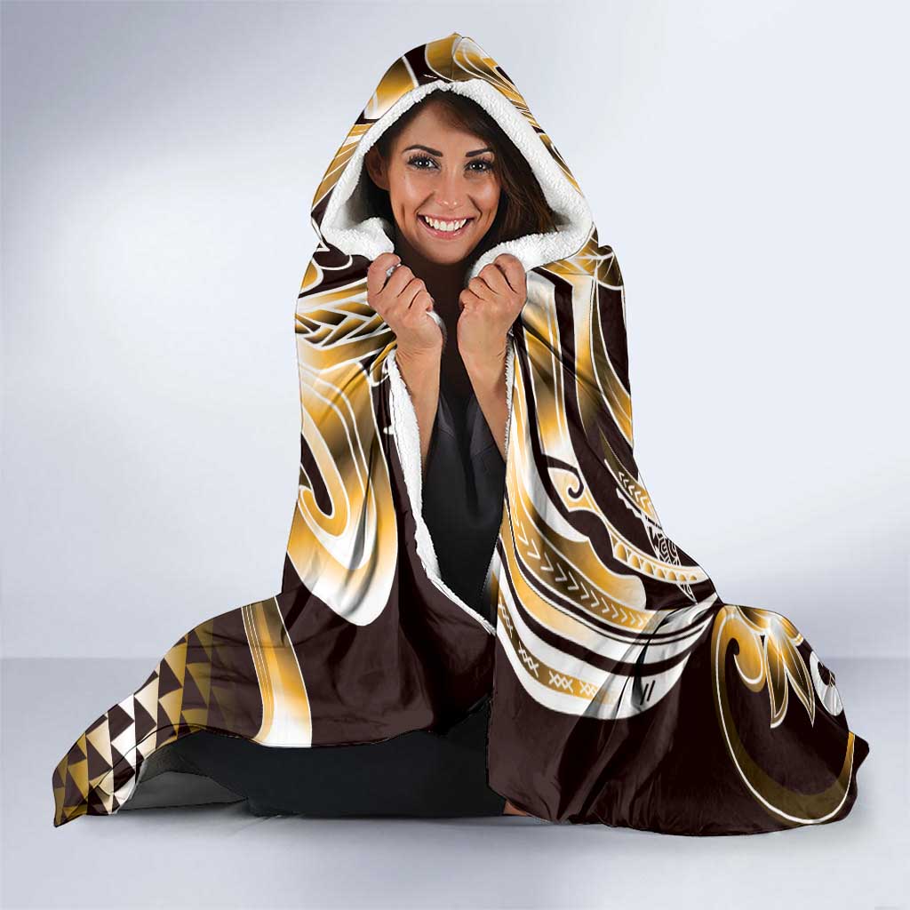 Aloha Gold Tribal Honu Tattoo Hooded Blanket LT9 - Polynesian Pride