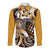 Aloha Gold Tribal Honu Tattoo Long Sleeve Button Shirt