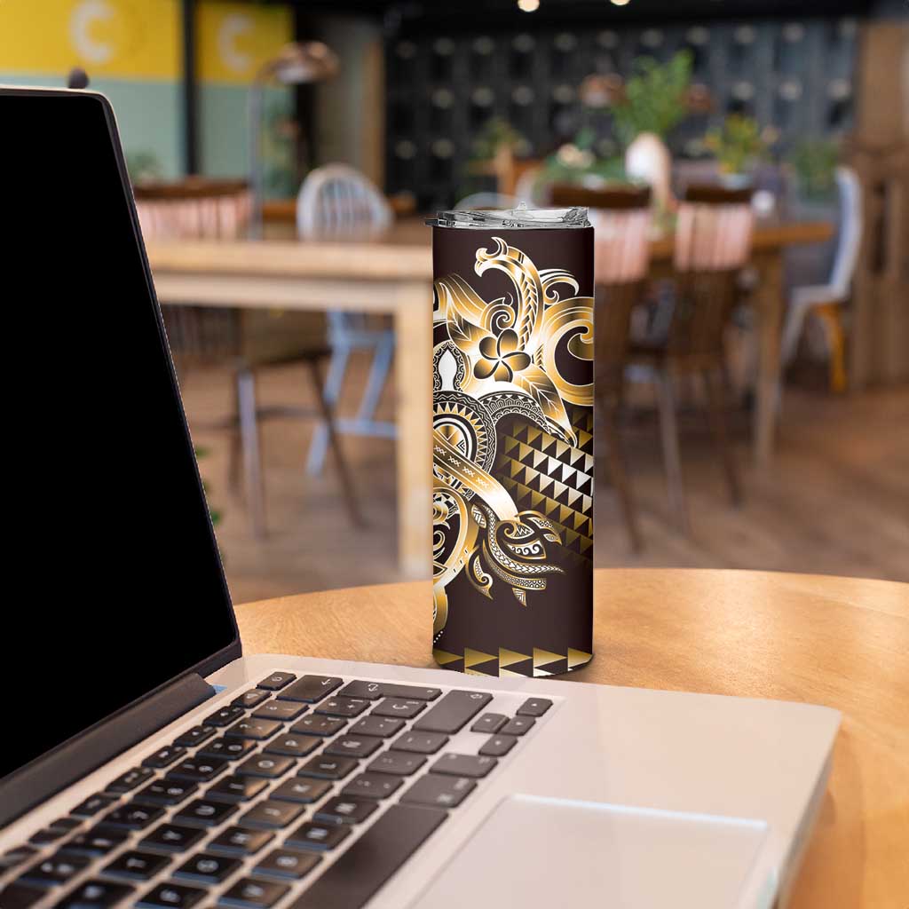 Aloha Gold Tribal Honu Tattoo Skinny Tumbler