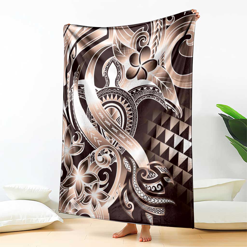 Aloha Mocha Mousse Tribal Honu Tattoo Blanket