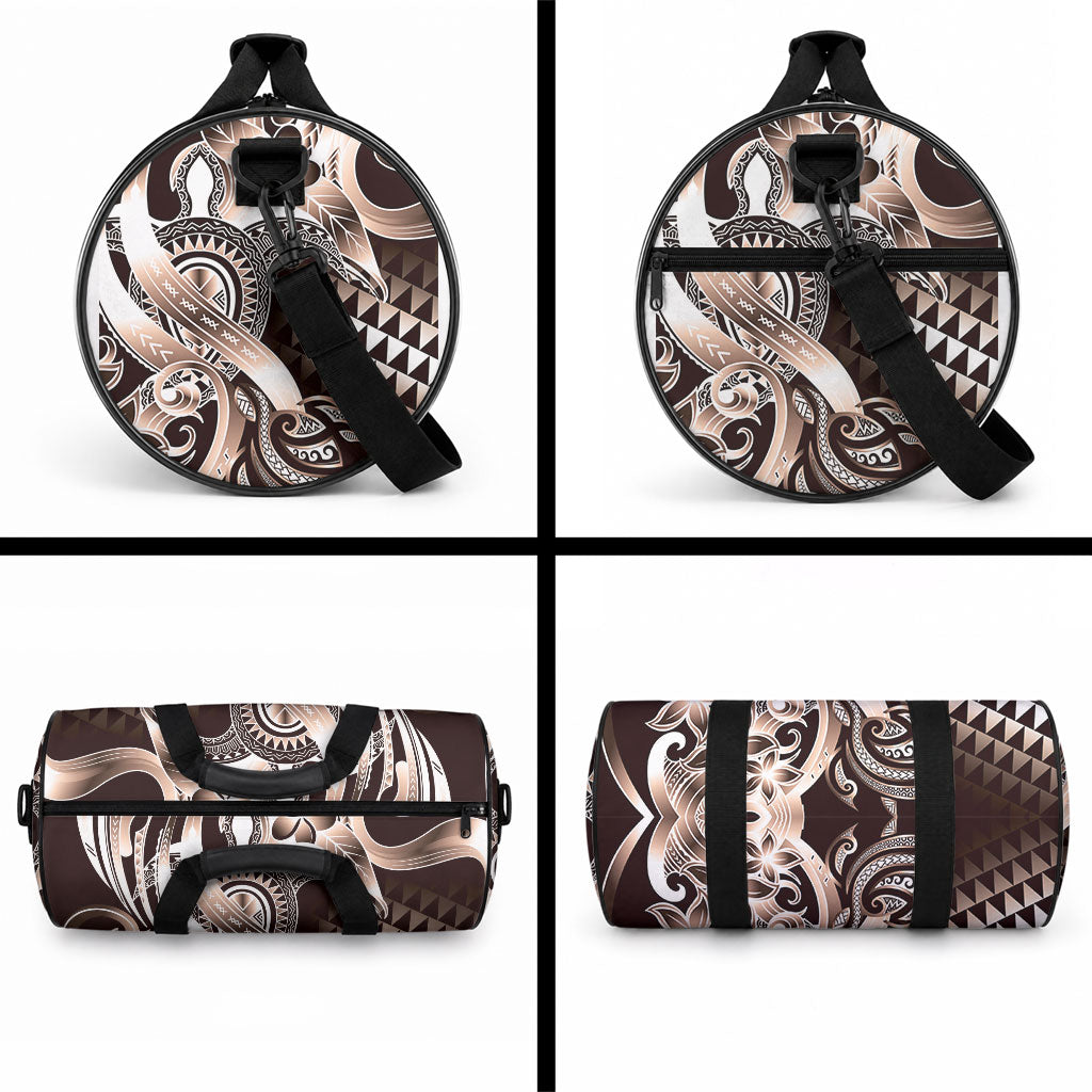 Aloha Mocha Mousse Tribal Honu Tattoo Duffle Bag LT9 - Polynesian Pride