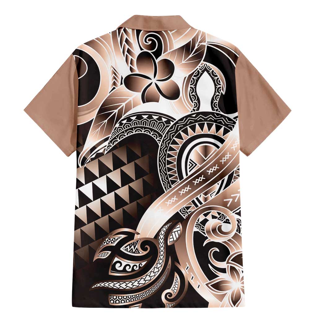 Aloha Mocha Mousse Tribal Honu Tattoo Family Matching Mermaid Dress and Hawaiian Shirt LT9 - Polynesian Pride