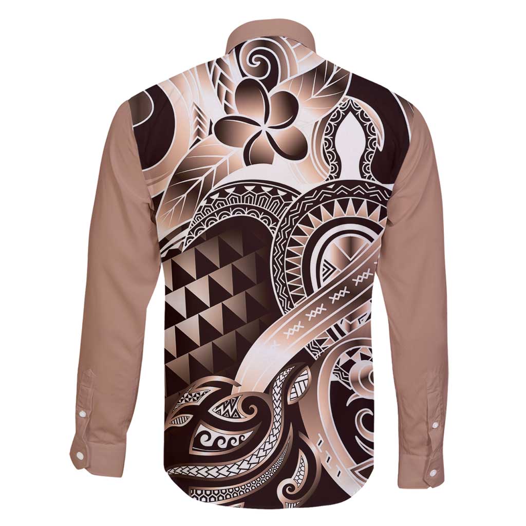 Aloha Mocha Mousse Tribal Honu Tattoo Family Matching Puletasi and Hawaiian Shirt LT9 - Polynesian Pride