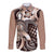 Aloha Mocha Mousse Tribal Honu Tattoo Long Sleeve Button Shirt