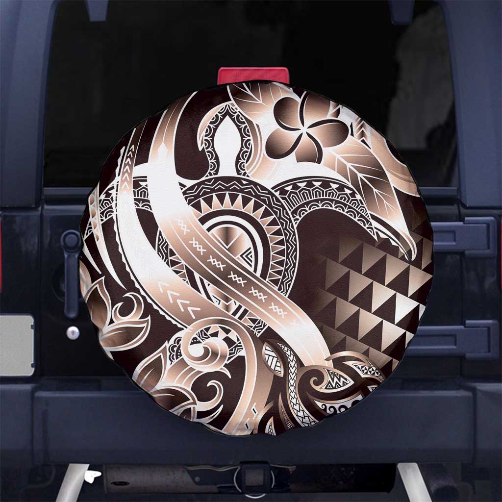 Aloha Mocha Mousse Tribal Honu Tattoo Spare Tire Cover