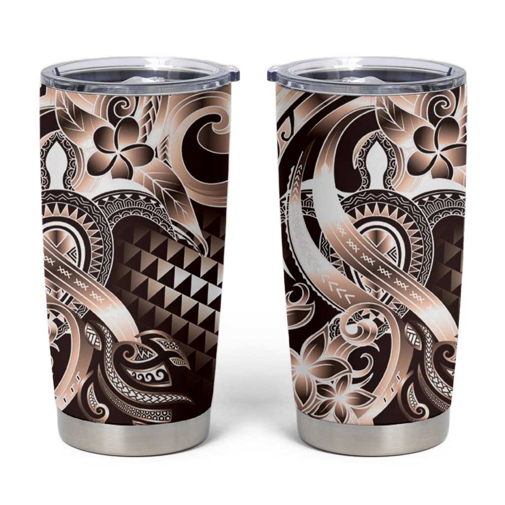 Aloha Mocha Mousse Tribal Honu Tattoo Tumbler Cup LT9 Mocha Mousse - Polynesian Pride