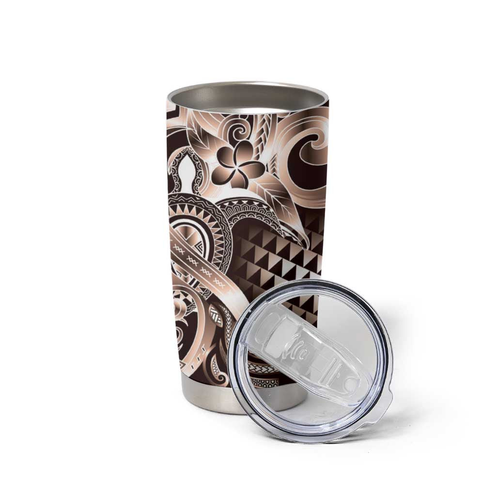Aloha Mocha Mousse Tribal Honu Tattoo Tumbler Cup LT9 - Polynesian Pride