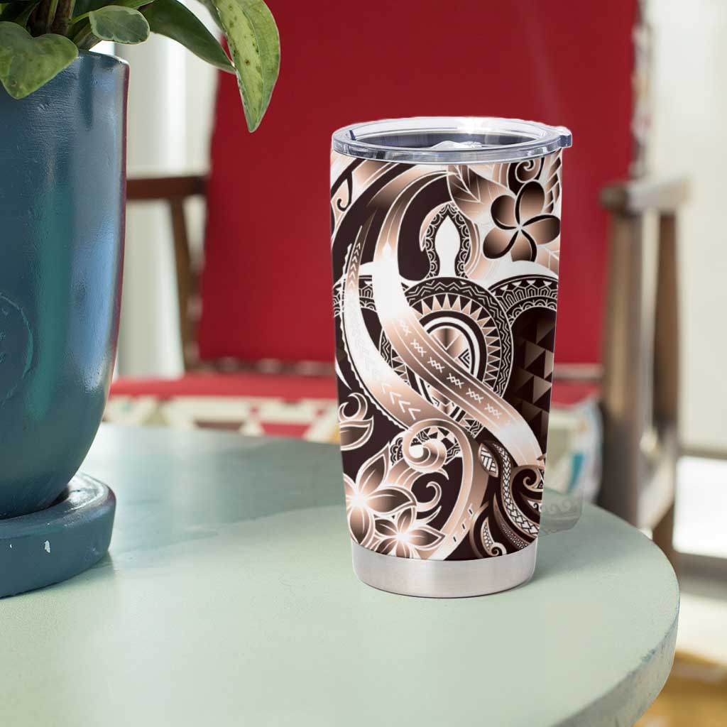 Aloha Mocha Mousse Tribal Honu Tattoo Tumbler Cup LT9 - Polynesian Pride