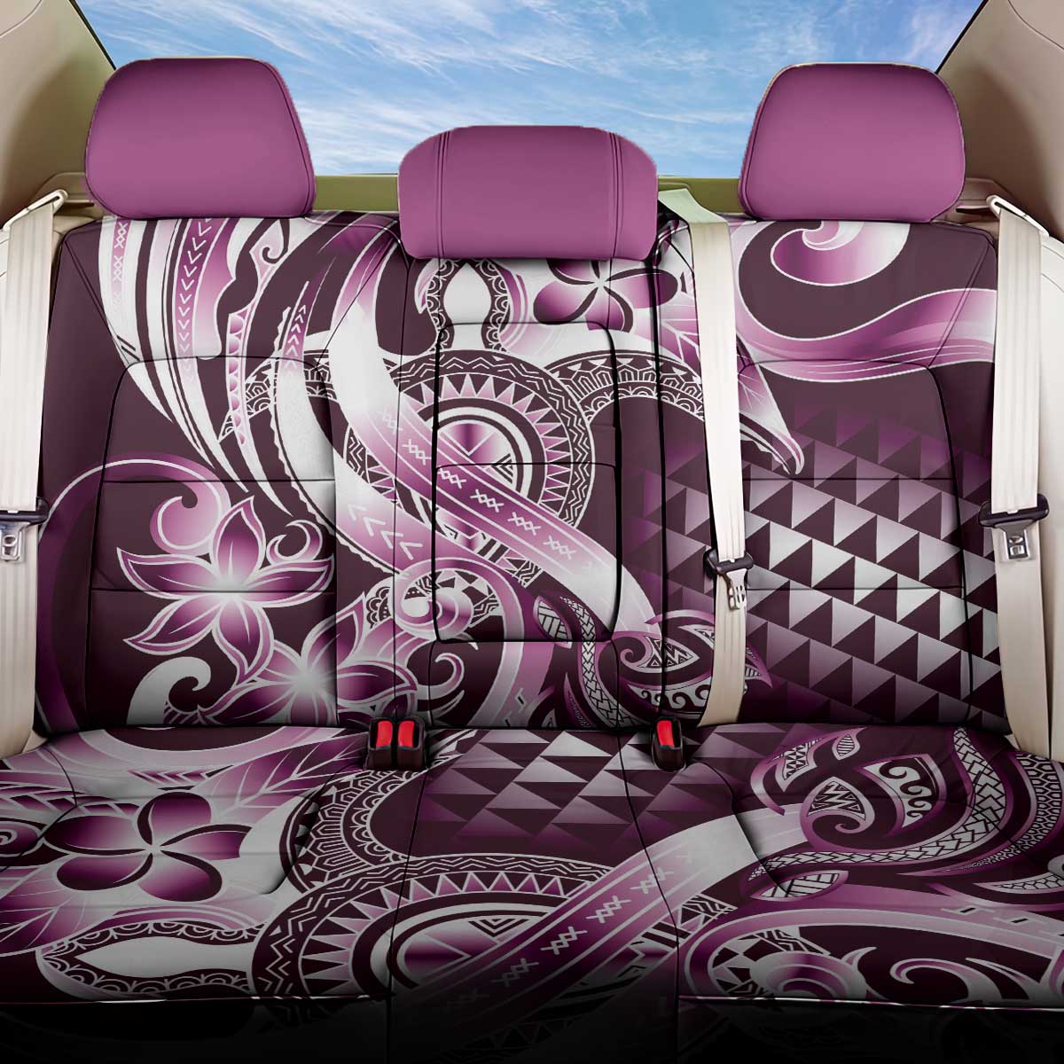Aloha Pink Tribal Honu Tattoo Back Car Seat Cover LT9 One Size Pink - Polynesian Pride
