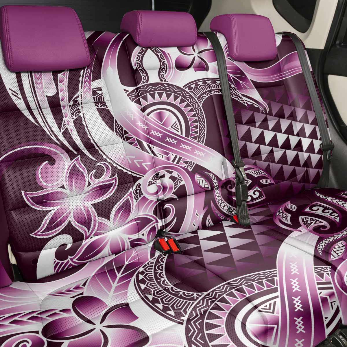 Aloha Pink Tribal Honu Tattoo Back Car Seat Cover LT9 - Polynesian Pride