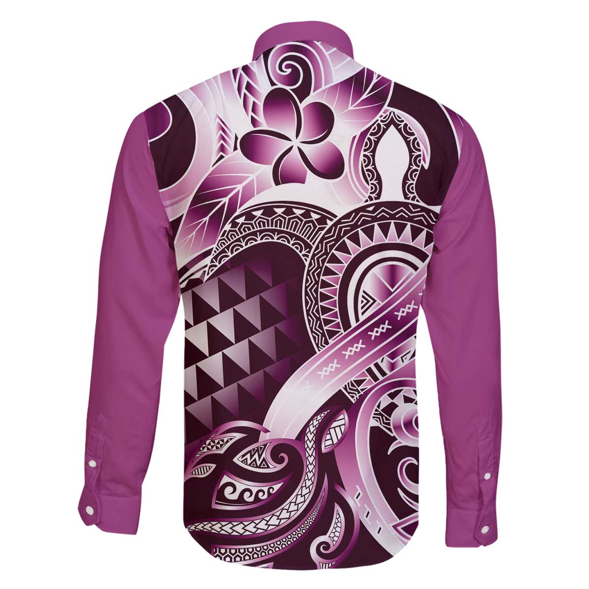 Aloha Pink Tribal Honu Tattoo Family Matching Off The Shoulder Long Sleeve Dress and Hawaiian Shirt LT9 - Polynesian Pride