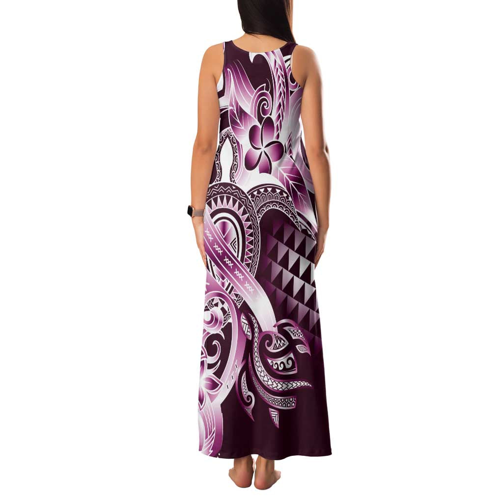 Aloha Pink Tribal Honu Tattoo Family Matching Tank Maxi Dress and Hawaiian Shirt LT9 - Polynesian Pride