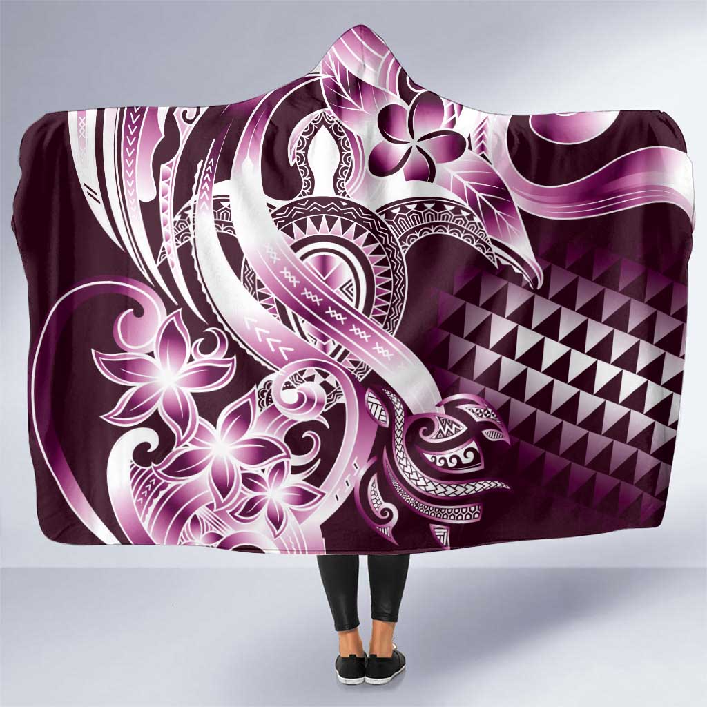 Aloha Pink Tribal Honu Tattoo Hooded Blanket LT9 One Size Pink - Polynesian Pride
