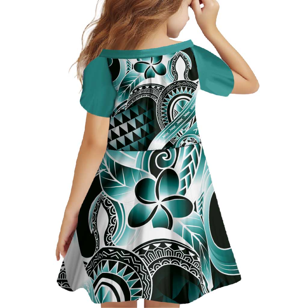 Aloha Turquoise Tribal Honu Tattoo Family Matching Off Shoulder Maxi Dress and Hawaiian Shirt LT9 - Polynesian Pride