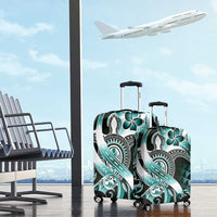 Aloha Turquoise Tribal Honu Tattoo Luggage Cover LT9 - Polynesian Pride