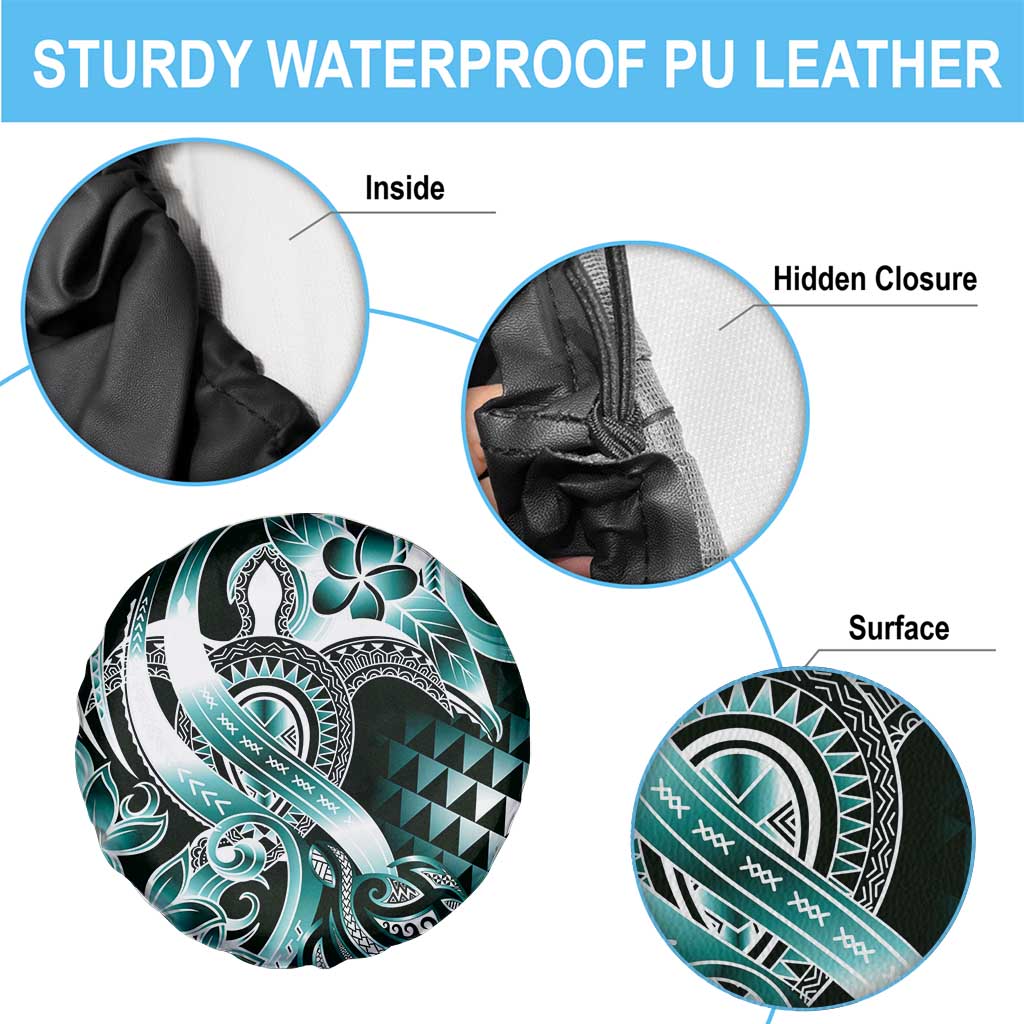 Aloha Turquoise Tribal Honu Tattoo Spare Tire Cover
