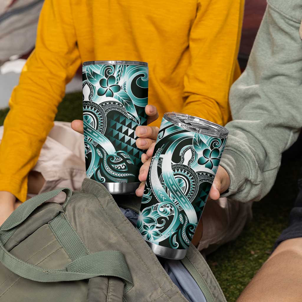 Aloha Turquoise Tribal Honu Tattoo Tumbler Cup