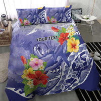 Personalised Chuuk States Humpback Whale Bedding Set Polynesian Tropical Flowers LT9 - Polynesian Pride