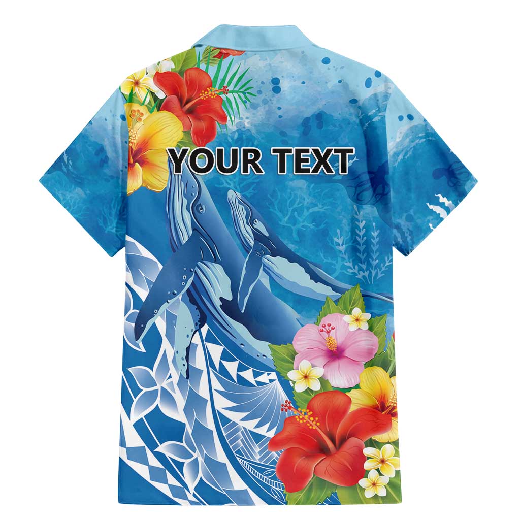 Personalised Kosrae States Humpback Whale Family Matching Mermaid Dress and Hawaiian Shirt Polynesian Tropical Flowers LT9 - Polynesian Pride