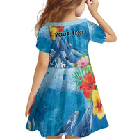 Personalised Kosrae States Humpback Whale Family Matching Off Shoulder Maxi Dress and Hawaiian Shirt Polynesian Tropical Flowers LT9 - Polynesian Pride