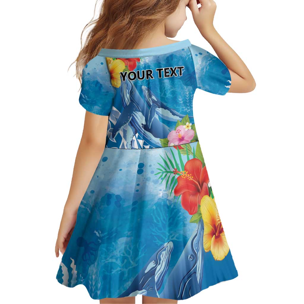 Personalised Kosrae States Humpback Whale Family Matching Puletasi and Hawaiian Shirt Polynesian Tropical Flowers LT9 - Polynesian Pride