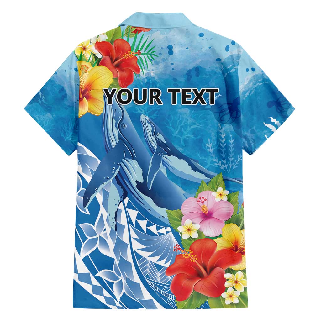 Personalised Kosrae States Humpback Whale Family Matching Tank Maxi Dress and Hawaiian Shirt Polynesian Tropical Flowers LT9 - Polynesian Pride