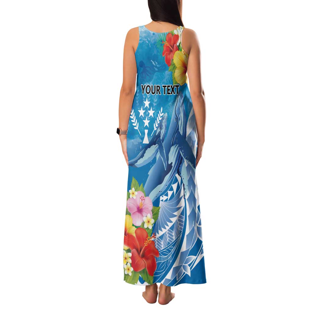 Personalised Kosrae States Humpback Whale Family Matching Tank Maxi Dress and Hawaiian Shirt Polynesian Tropical Flowers LT9 - Polynesian Pride