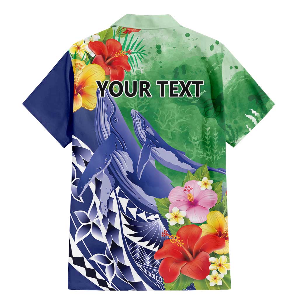 Personalised Pohnpei States Humpback Whale Family Matching Mermaid Dress and Hawaiian Shirt Polynesian Tropical Flowers LT9 - Polynesian Pride