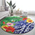 Personalised Pohnpei States Humpback Whale Round Carpet Polynesian Tropical Flowers