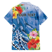 Personalised Yap States Humpback Whale Family Matching Off Shoulder Maxi Dress and Hawaiian Shirt Polynesian Tropical Flowers LT9 - Polynesian Pride