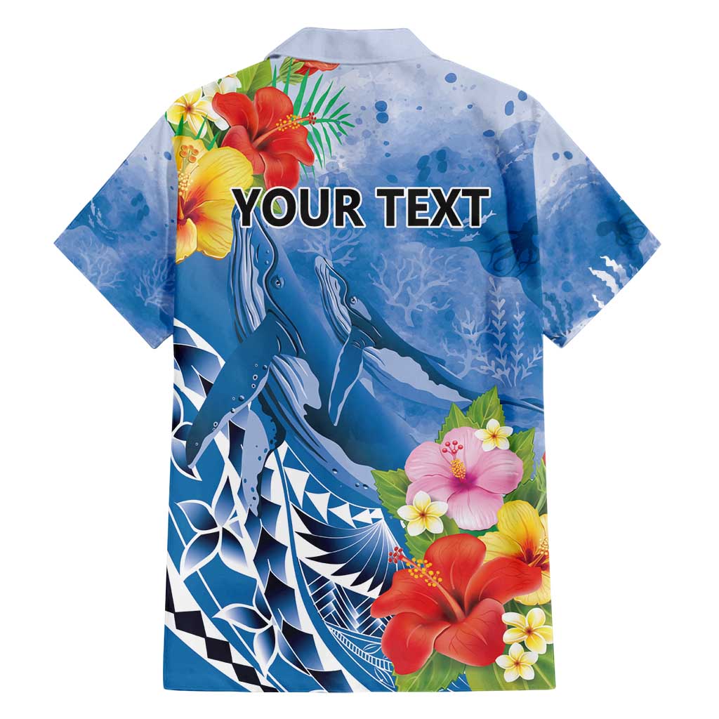 Personalised Yap States Humpback Whale Family Matching Puletasi and Hawaiian Shirt Polynesian Tropical Flowers LT9 - Polynesian Pride