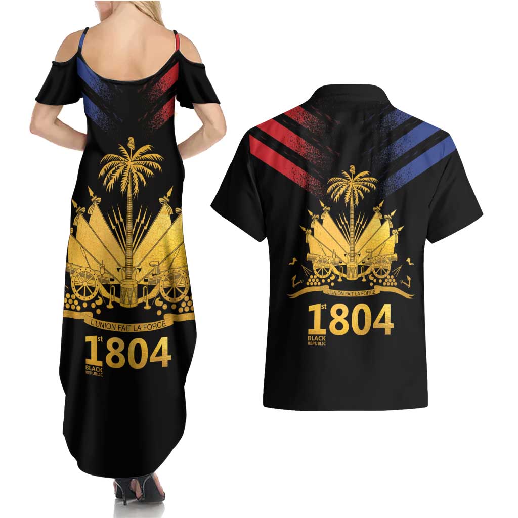 Haiti Independence Day Couples Matching Summer Maxi Dress and Hawaiian Shirt The First Black Republic Since 1804 LT9 - Polynesian Pride