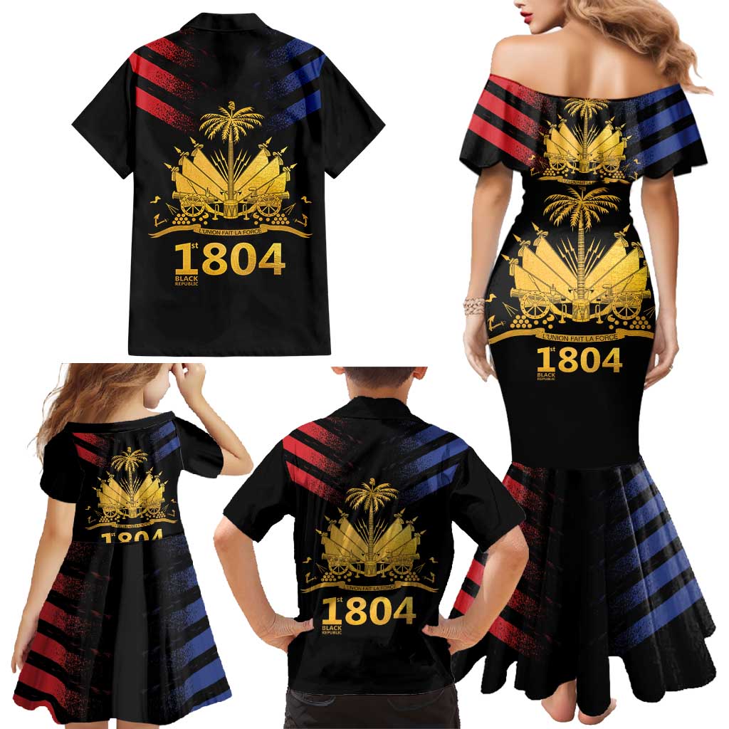 Haiti Independence Day Family Matching Mermaid Dress and Hawaiian Shirt The First Black Republic Since 1804 LT9 - Polynesian Pride