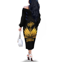 Haiti Independence Day Family Matching Off The Shoulder Long Sleeve Dress and Hawaiian Shirt The First Black Republic Since 1804 LT9 - Polynesian Pride