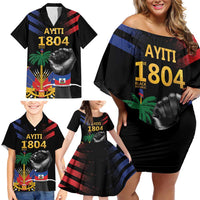 Haiti Independence Day Family Matching Off Shoulder Short Dress and Hawaiian Shirt The First Black Republic Since 1804 LT9 - Polynesian Pride