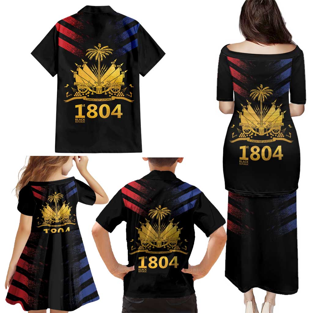 Haiti Independence Day Family Matching Puletasi and Hawaiian Shirt The First Black Republic Since 1804 LT9 - Polynesian Pride