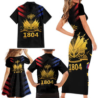 Haiti Independence Day Family Matching Short Sleeve Bodycon Dress and Hawaiian Shirt The First Black Republic Since 1804 LT9 - Polynesian Pride