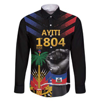 Haiti Independence Day Family Matching Short Sleeve Bodycon Dress and Hawaiian Shirt The First Black Republic Since 1804 LT9 Dad's Shirt - Long Sleeve Blakc - Polynesian Pride