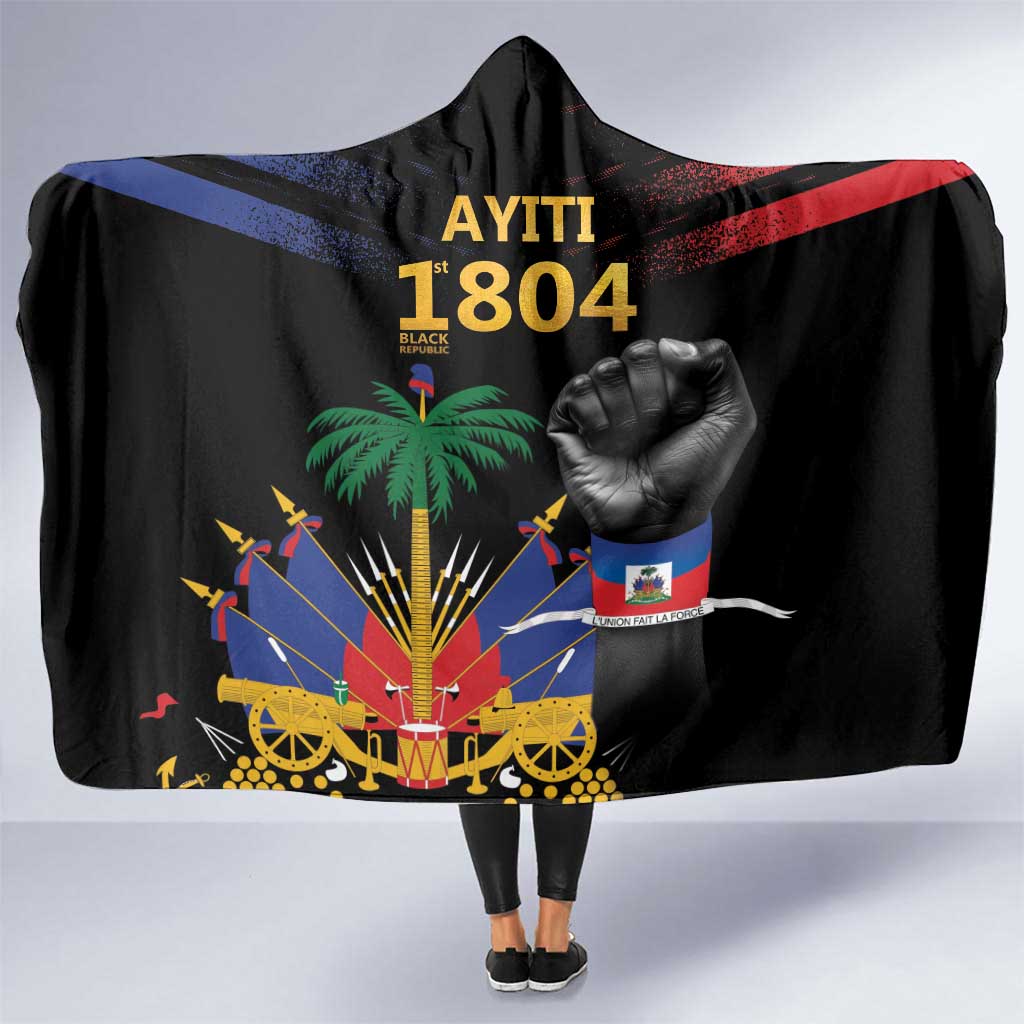 Haiti Independence Day Hooded Blanket The First Black Republic Since 1804 LT9 One Size Blakc - Polynesian Pride