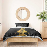 Haitian Negre Marron 1804 Bedding Set Black Polynesian Pattern