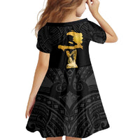 Haitian Negre Marron 1804 Family Matching Tank Maxi Dress and Hawaiian Shirt Black Polynesian Pattern LT9 - Polynesian Pride