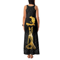 Haitian Negre Marron 1804 Family Matching Tank Maxi Dress and Hawaiian Shirt Black Polynesian Pattern LT9 - Polynesian Pride