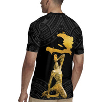 Haitian Negre Marron 1804 Rugby Jersey Black Polynesian Pattern