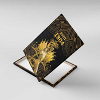 Haitian Negre Marron 1804 Canvas Wall Art Gold Polynesian Pattern
