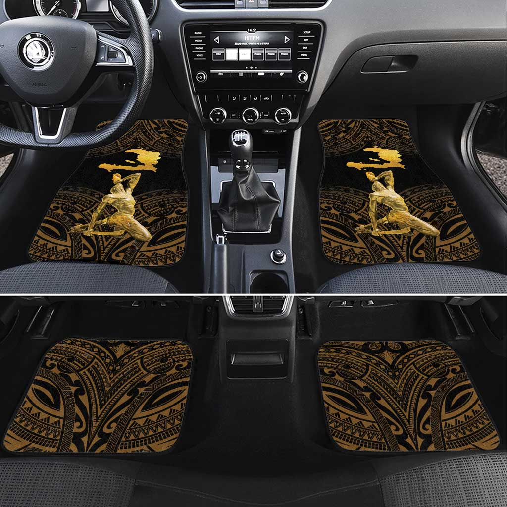 Haitian Negre Marron 1804 Car Mats Gold Polynesian Pattern LT9 Set 4pcs Gold - Polynesian Pride