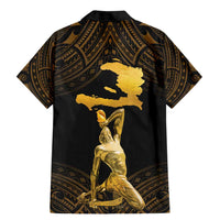 Haitian Negre Marron 1804 Family Matching Mermaid Dress and Hawaiian Shirt Gold Polynesian Pattern LT9 - Polynesian Pride