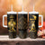 Haitian Negre Marron 1804 Tumbler With Handle Gold Polynesian Pattern