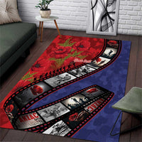 Personalised ANZAC Spirit 1915-2026 Filmstrip Tribute Area Rug Lest We Forget 25 April LT9 Red - Polynesian Pride