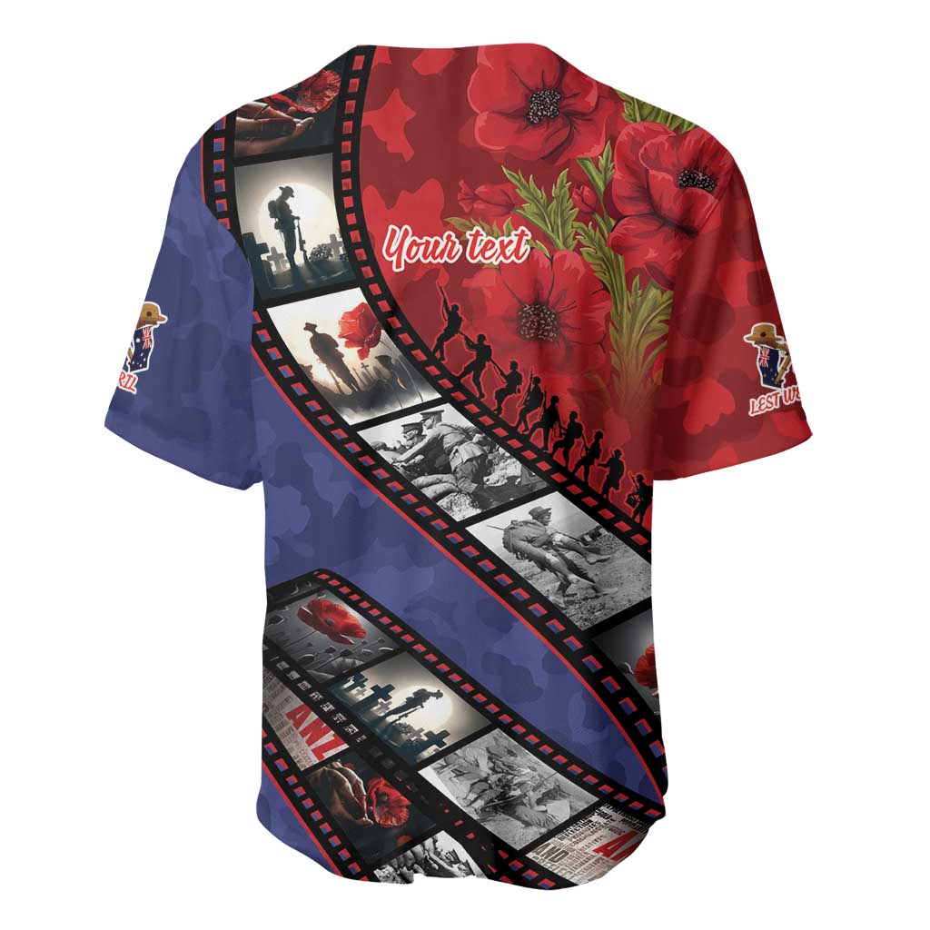 Personalised ANZAC Spirit 1915-2026 Filmstrip Tribute Baseball Jersey Lest We Forget 25 April LT9 - Polynesian Pride