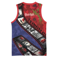 Personalised ANZAC Spirit 1915-2026 Filmstrip Tribute Basketball Jersey Lest We Forget 25 April LT9 - Polynesian Pride